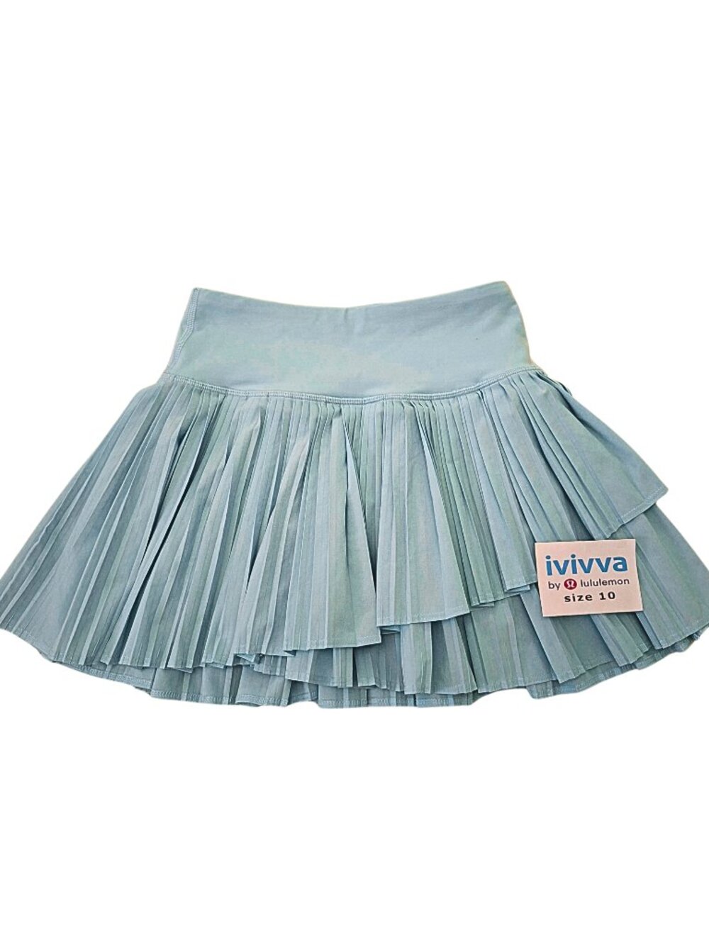 Ivivva Girl by Lululemon 🍋Aqua Pleated Layered Skater Tennis Skirt size 10 - Picture 12 of 12
